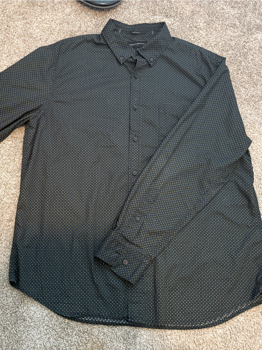 Banana Republic Black Microdot Dress Shirt